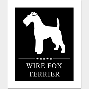 Wire Fox Terrier Dog White Silhouette Posters and Art